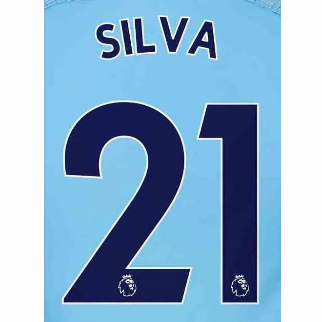 Man City 18/19 Home Silva #21 Jersey Name Set