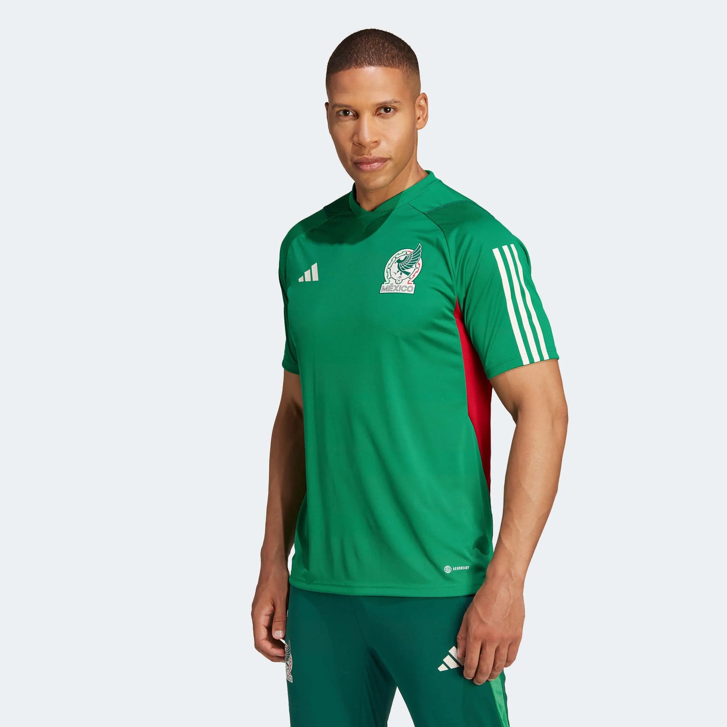 adidas 2022-23 Mexico Training Jersey - Green (Model - Front)