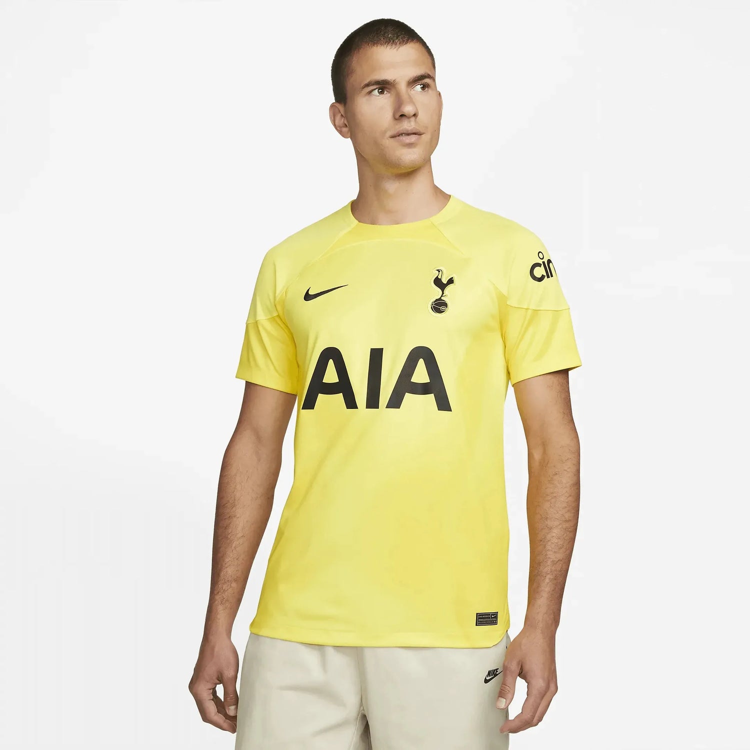 Nike 2022-23 Tottenham Goalkeeper Jersey - Yellow (Model - Front)