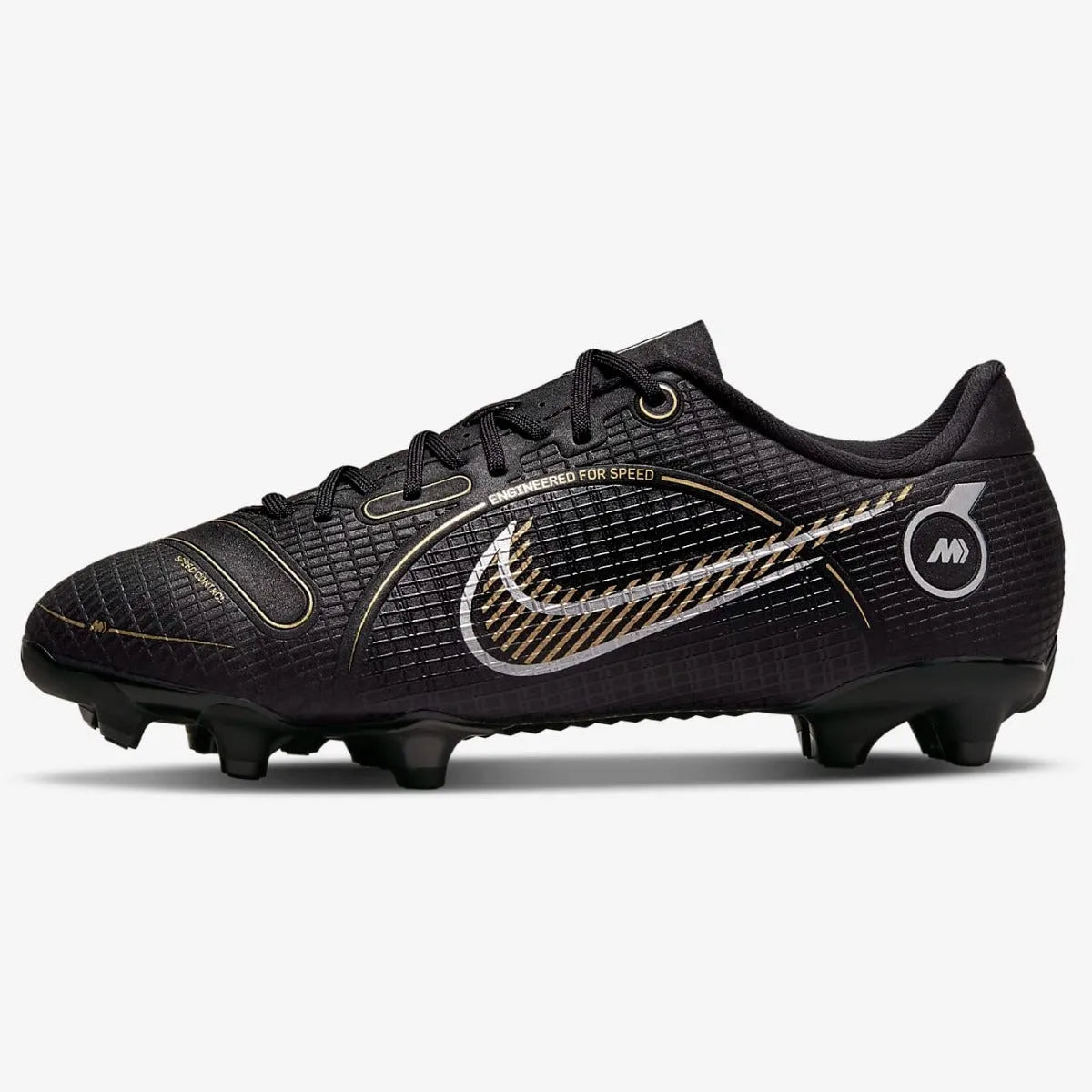 Nike Kids Vapor 14 Academy FG-MG - Black-Silver-Gold (Side 1)