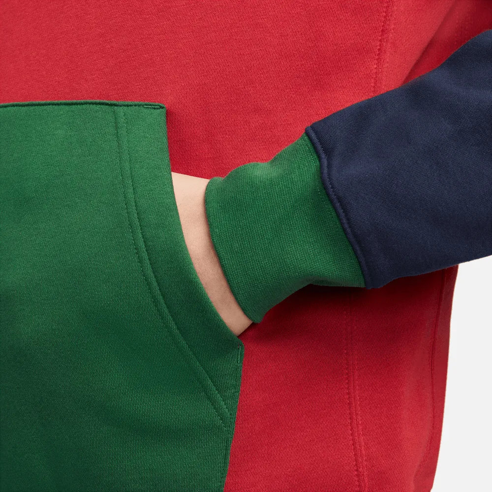 Nike 2022-23 Portugal Fleece PO Hoodie - Red-Obsidian-Green (Detail 2)