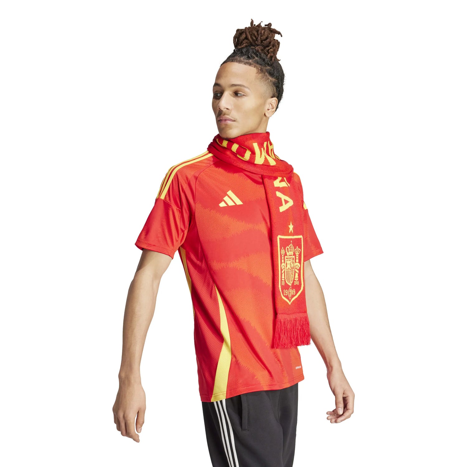 adidas 2024-25 Spain Men's Home Stadium Home Jersey (Model - Side)