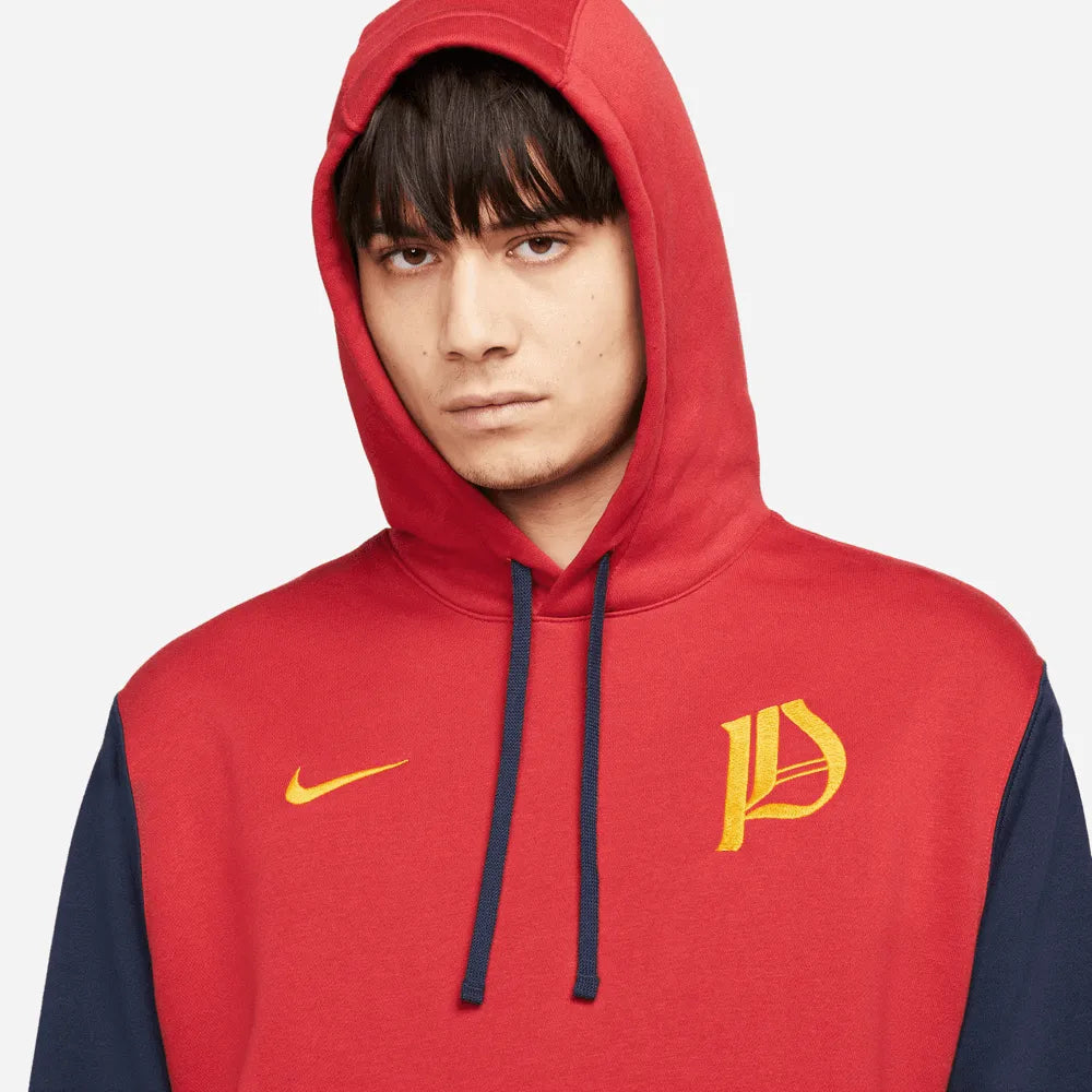 Nike 2022-23 Portugal Fleece PO Hoodie - Red-Obsidian-Green (Detail 1)