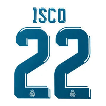 Real Madrid 2017/18 Home Isco #22 Jersey Name Set