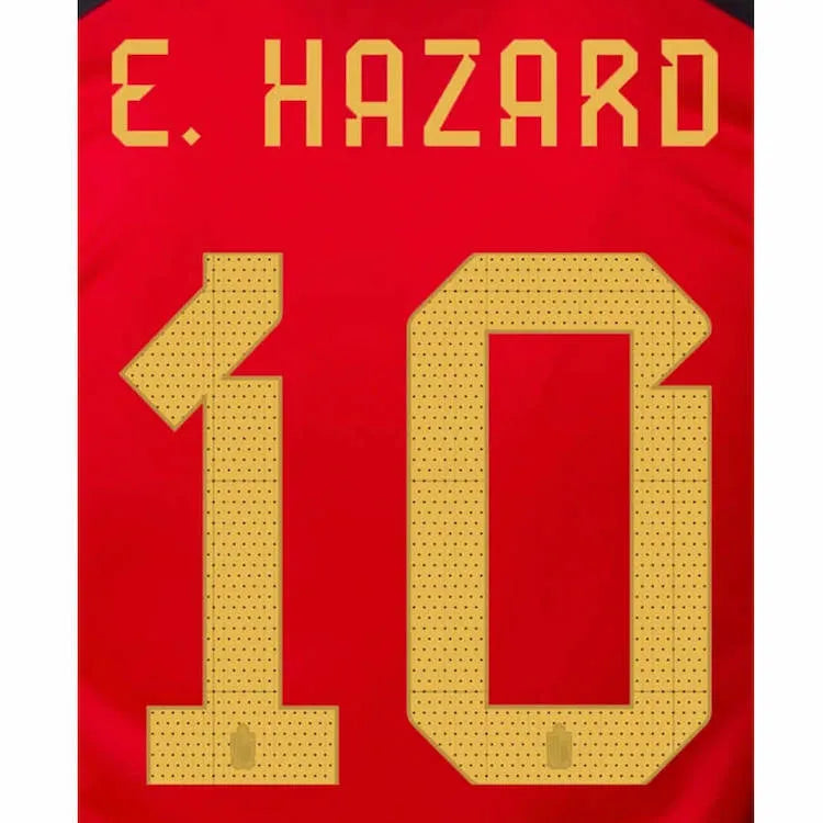 Belgium 2022-23 Home E. Hazard #10 Jersey Name Set (Back)