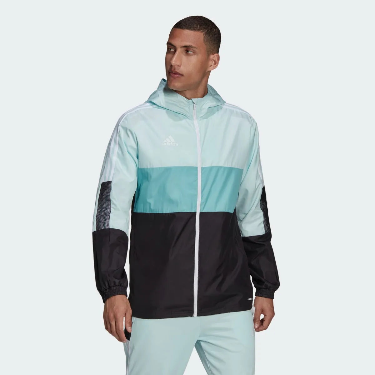 Adidas Tiro Windbreaker Jacket - Mint-Black (Model - Front)