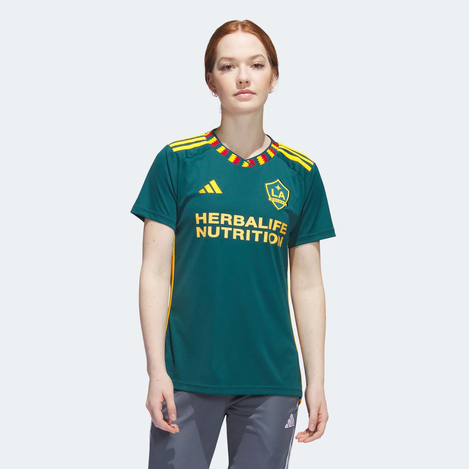 adidas 2023 25 LA Galaxy Women s Away Jersey Mystery Green Team Gold