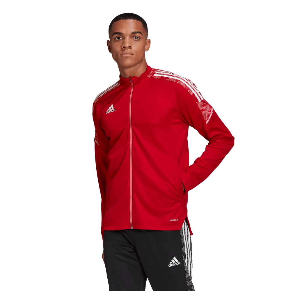 Adidas Condivo 21 Track jacket - Red-White (Model - Front)