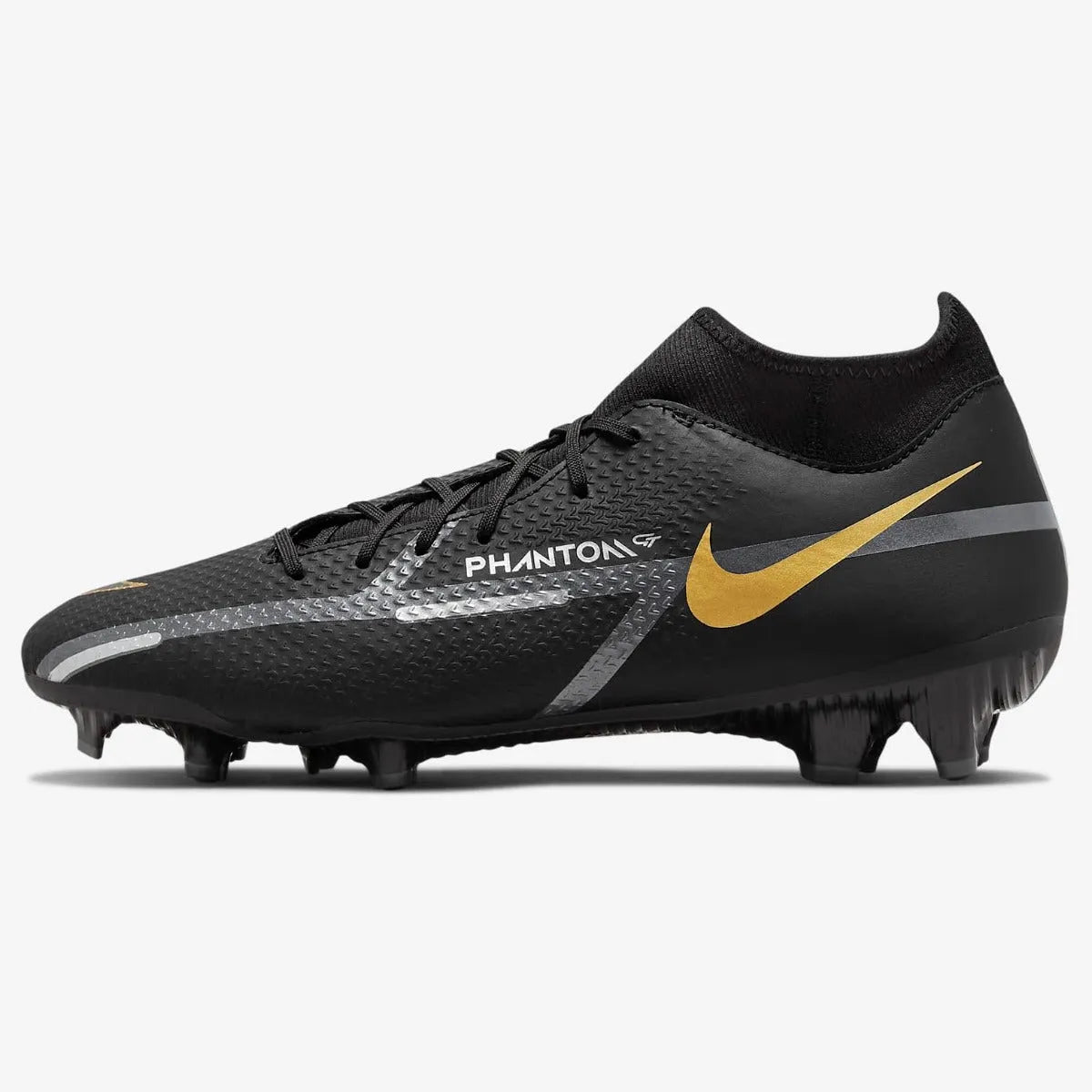 Nike Phantom GT2 Academy DF FG - Black-Dark Grey-Gold (Side 1)