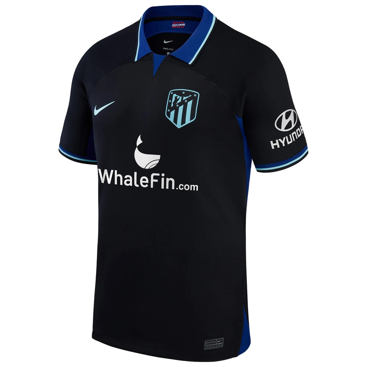 Nike 2022-23 Atletico Madrid Away Jersey - Black-Deep Royal Blue (Front)