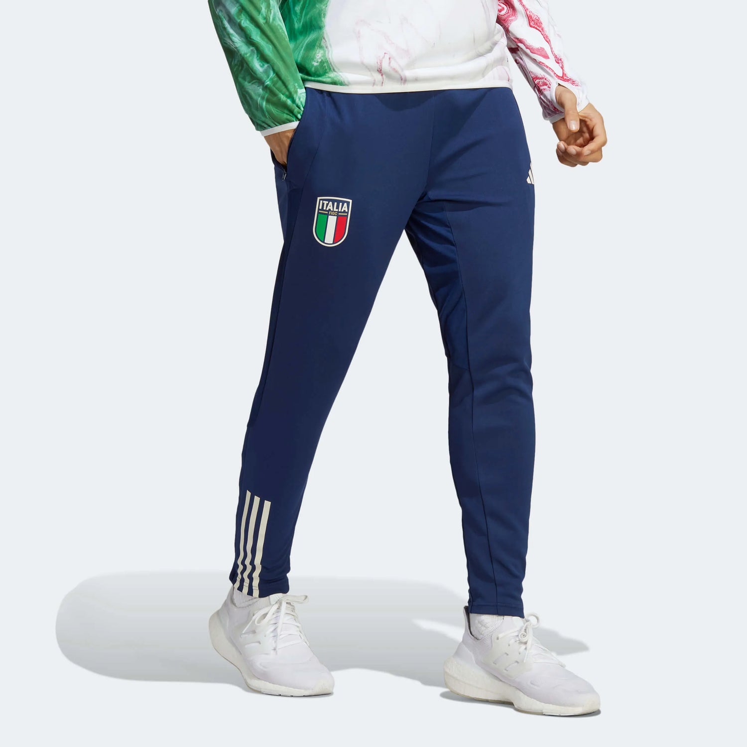 adidas 2023 Italy Tiro 23 Training Pants - Navy (Model - Front)