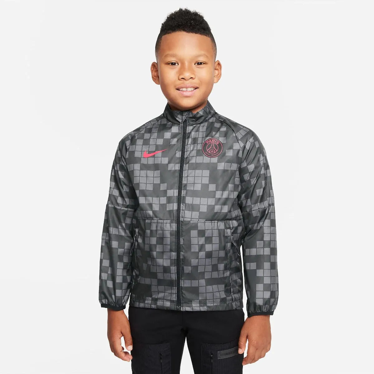 Nike 2022 PSG Youth Academy AWF Jacket - Grey-Red (Model - Front)