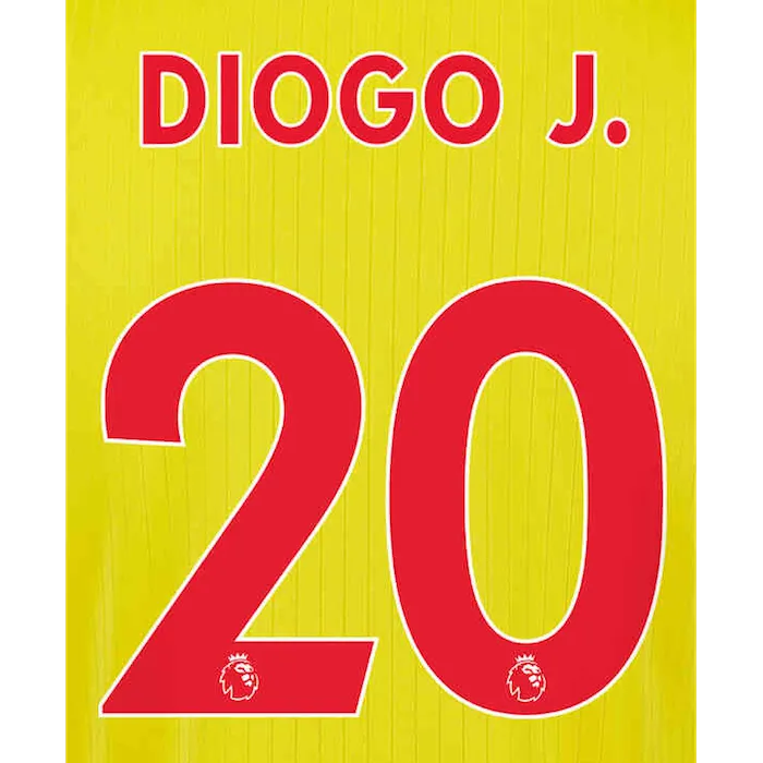 Liverpool 2021/22 Third Diogo J. #20 Jersey Name Set Red (Main)