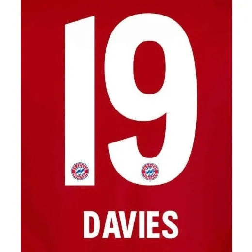 Bayern Munich 2019/21 Home Davies #19 Jersey Name Set