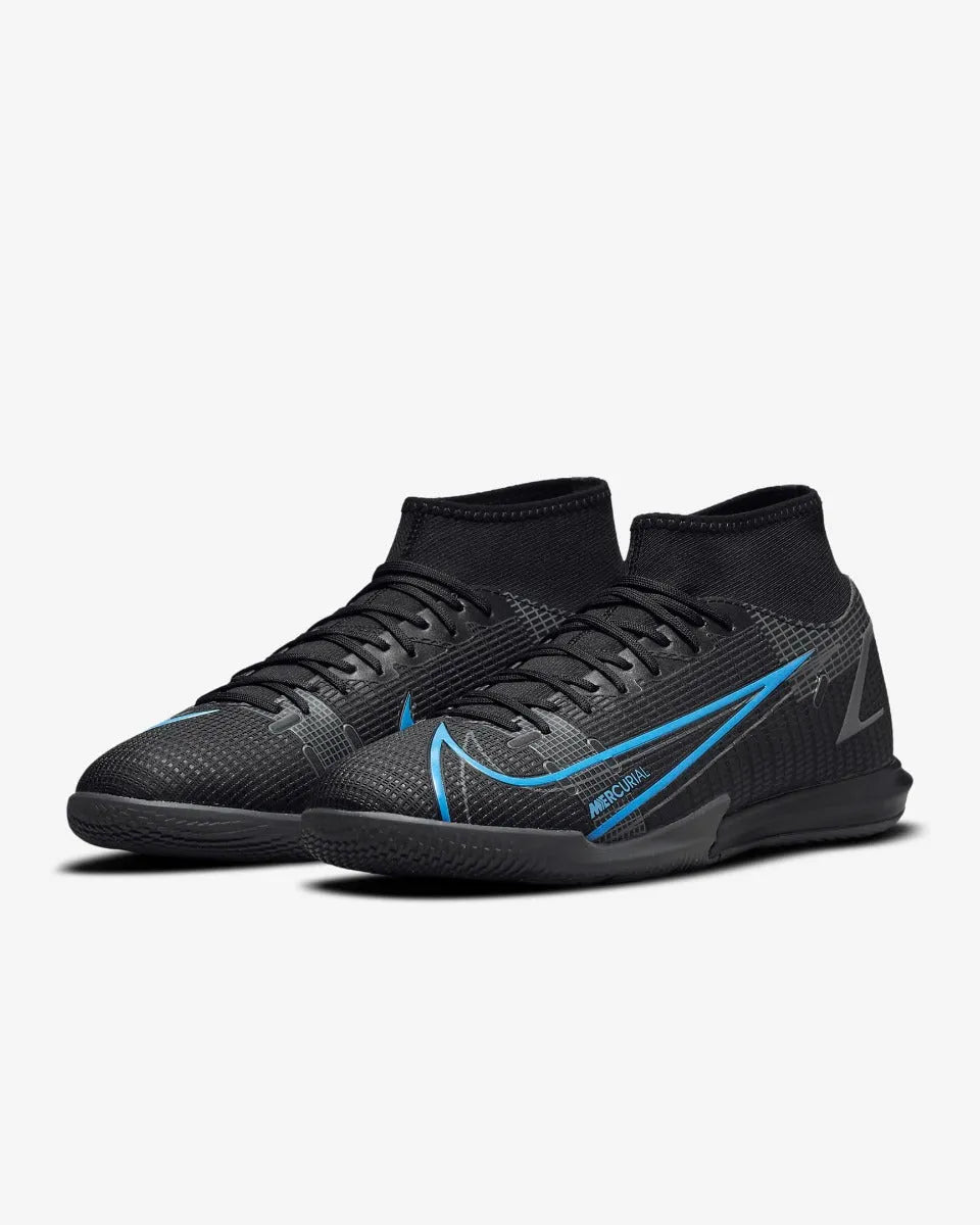 Nike Superfly 8 Academy IC - Black-Blue (Pair - Diagonal)