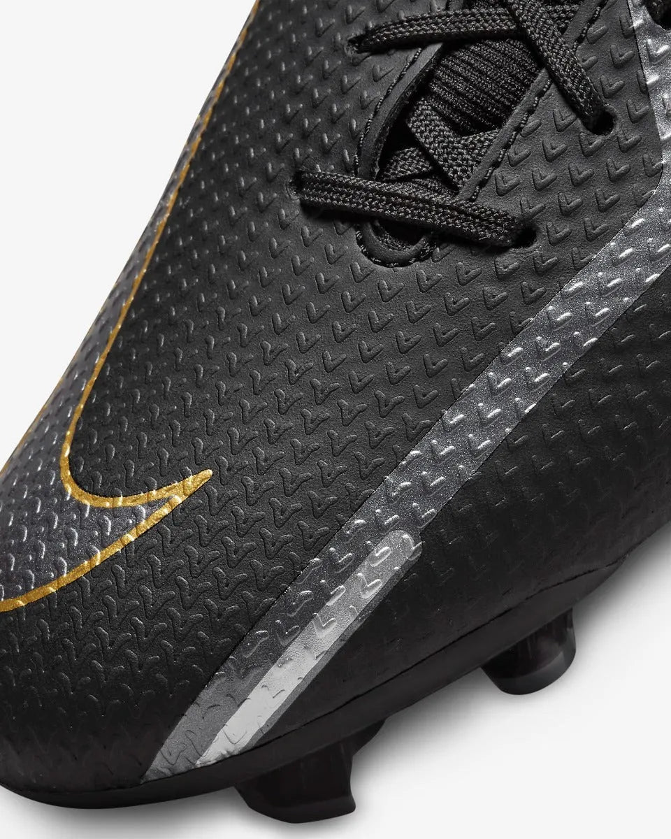 Nike Phantom GT2 Academy DF FG - Black-Dark Grey-Gold (Detail 2)