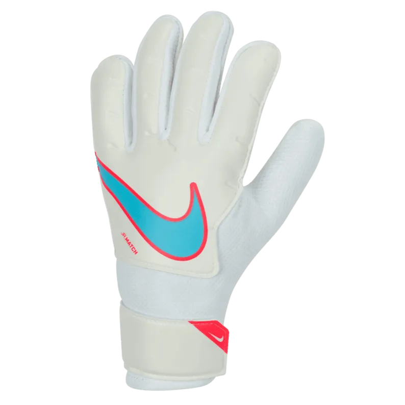 Nike Youth Match Goalkeeper Gloves - White-Blue-Hot Punch (Single - Outer)