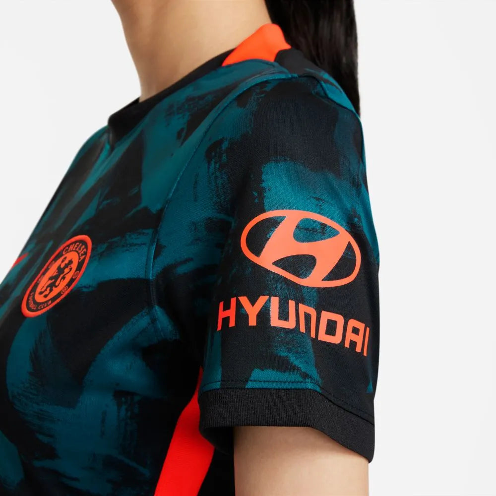 Nike 2021-22 Chelsea Women Third Jersey  - Blustery-Hyper Crimson (Detail 2)