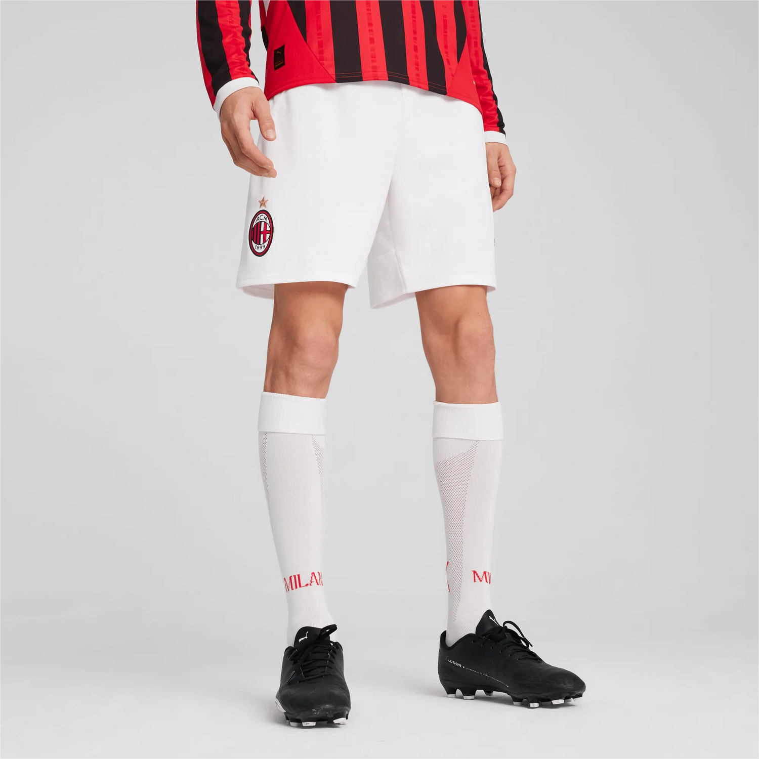 Puma 2024-25 AC Milan Men's Stadium Home Shorts (Model - Front)