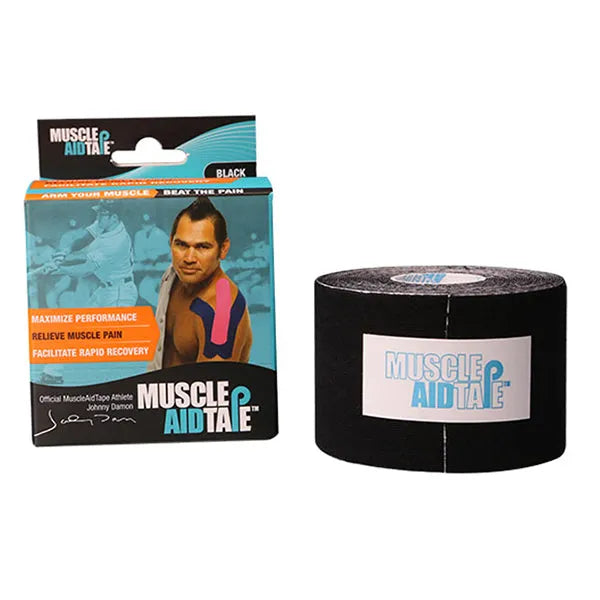 Muscle Aid Tape Pre-Cut 2in x 10in Strips (Black)