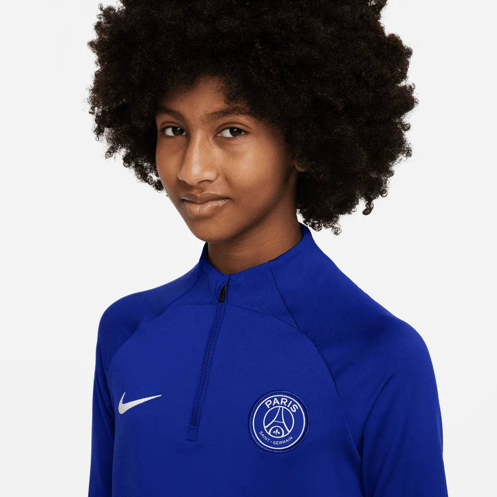 Nike 2022-23 Paris Saint-Germain Youth Strike Knit Drill Top - Blue (Detail 1)