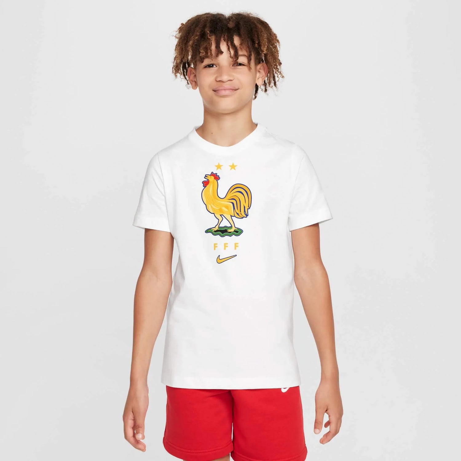 Nike 2024-25 France Youth Crest Tee (Model - Front)