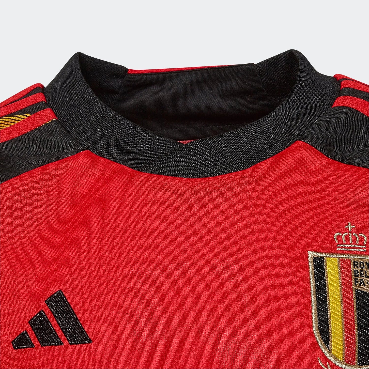  adidas 2022-23 Belgium Youth Home Jersey - Red-Black (Detail 2)