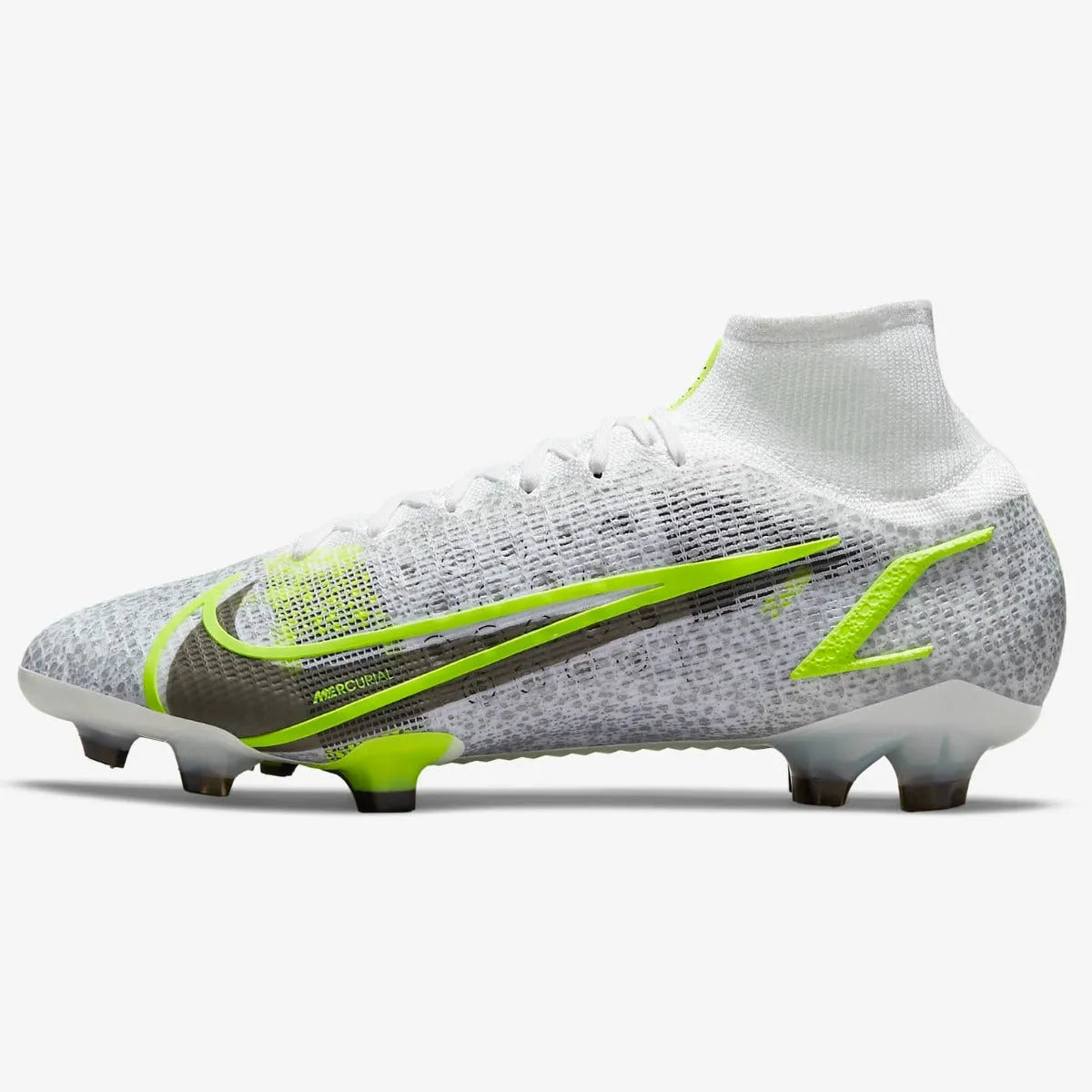 Nike Superfly 8 Elite FG - White-Grey-Volt (Side 1)