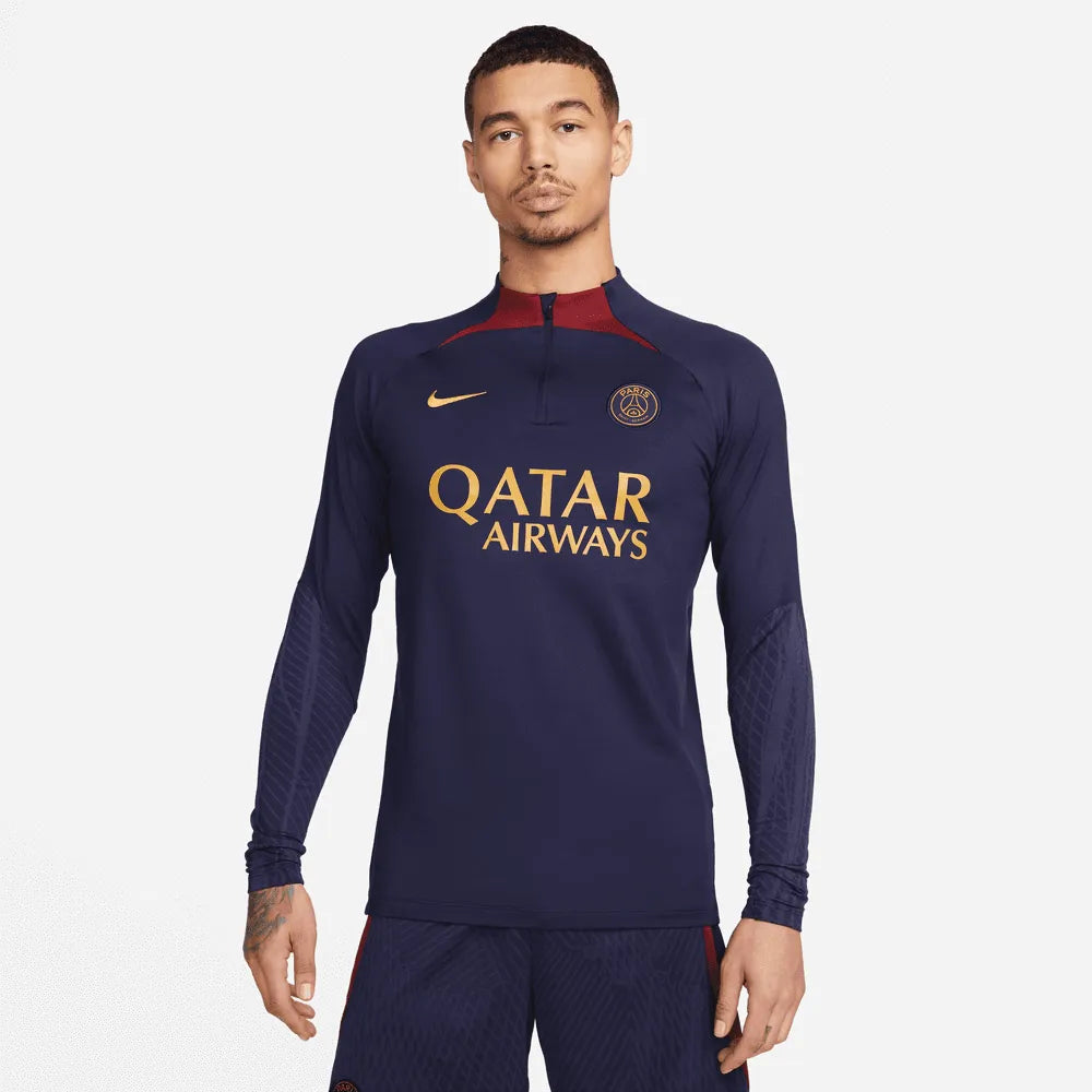 Nike 2023-24 PSG DF Strike Drill Top - Navy - Burgandy - Gold (Model - Front)