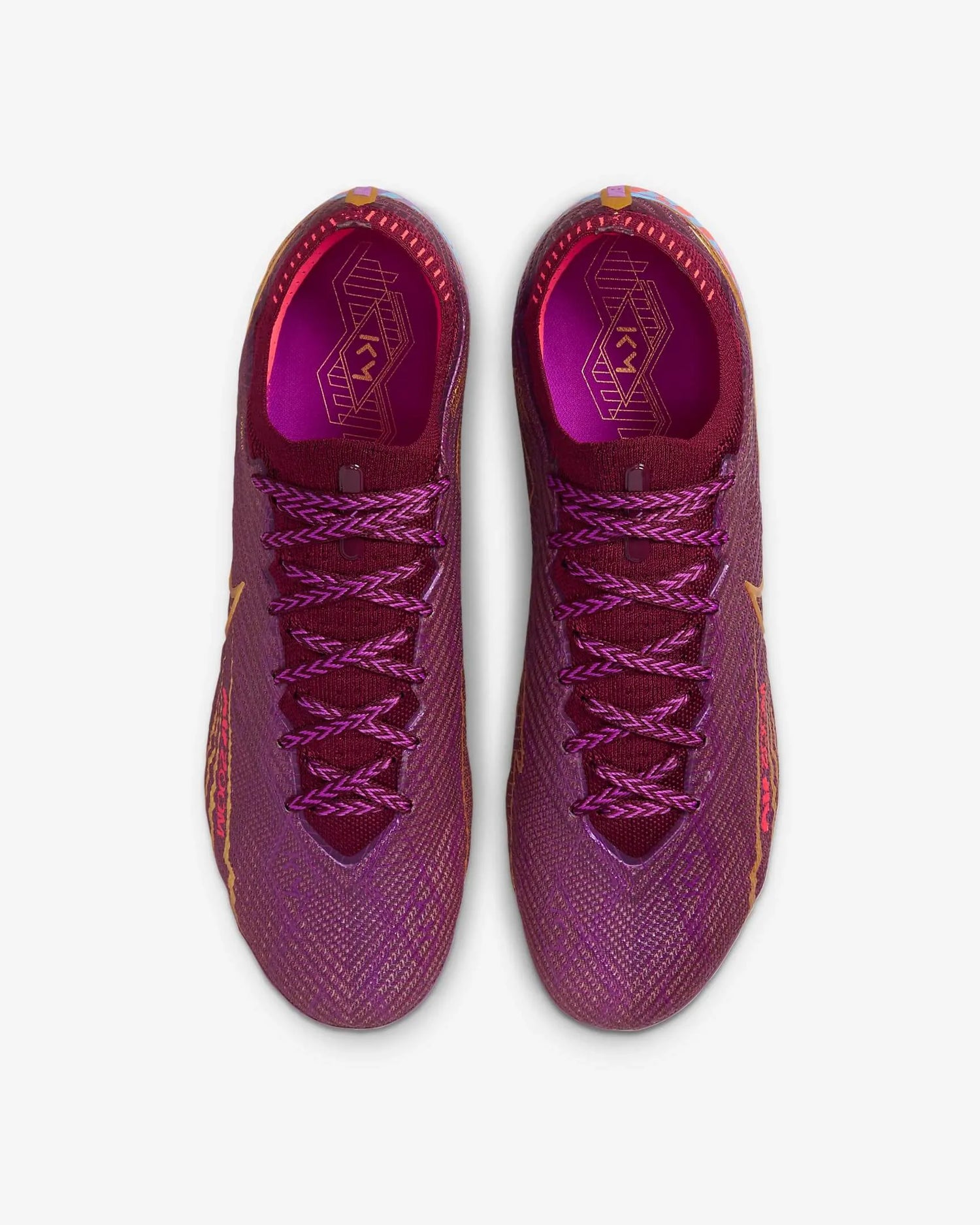 Nike Zoom Vapor 15 Elite KM FG - Dark Beetroot-Gold (Pair - Top)