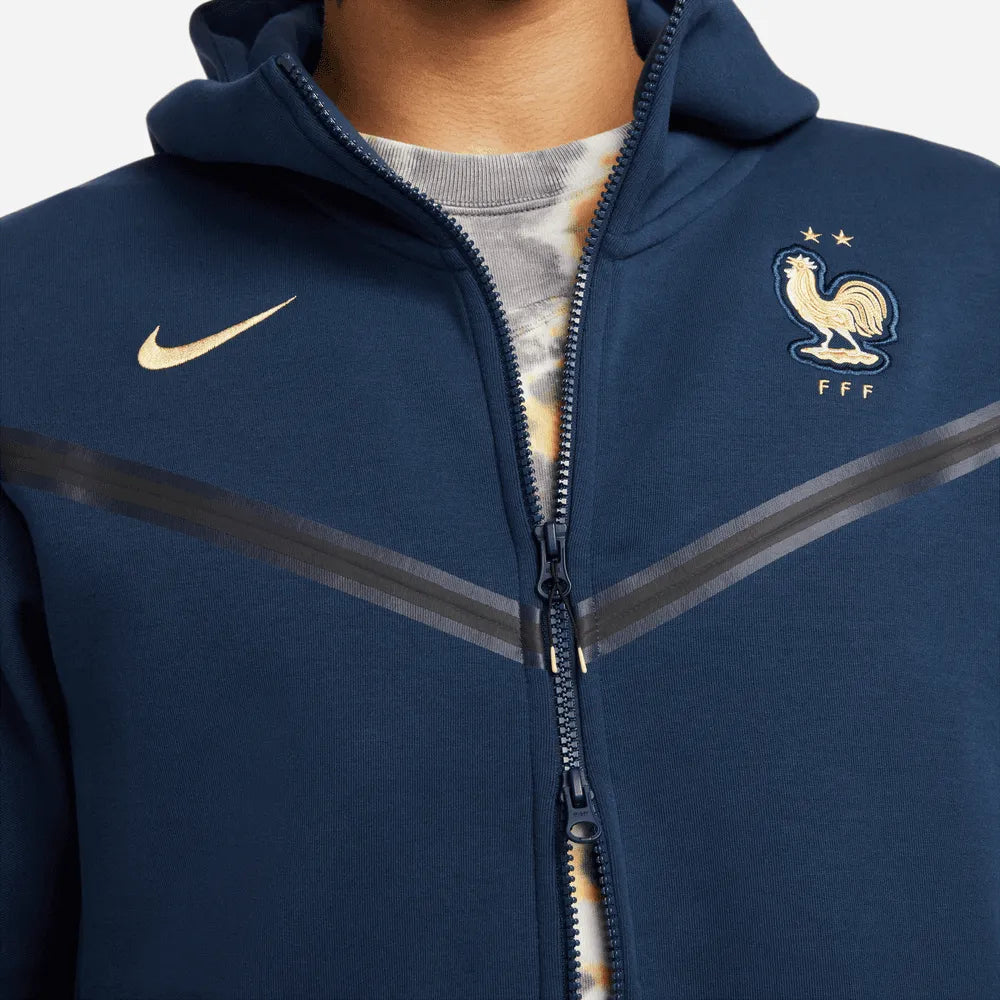 Nike 2022-23 France Full-Zip Tech Fleece Hoodie (Detail 2)