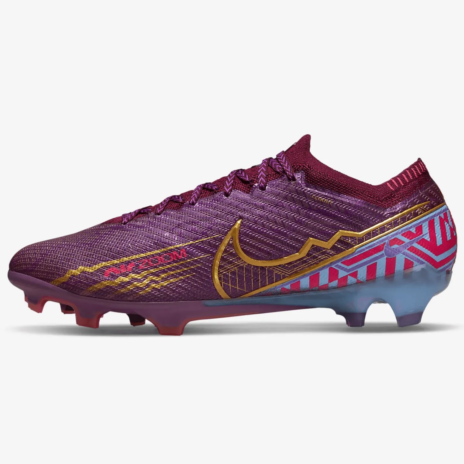 Nike Zoom Vapor 15 Elite KM FG - Dark Beetroot-Gold (Side 1)