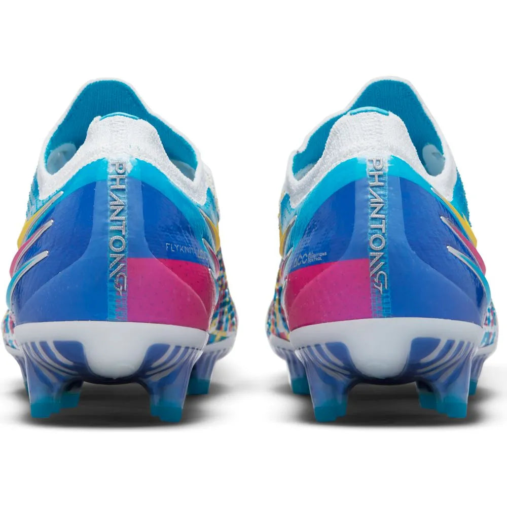 Nike Phantom GT Elite 3D FG - White-Blue-Pink-Yellow (Pair - Back)