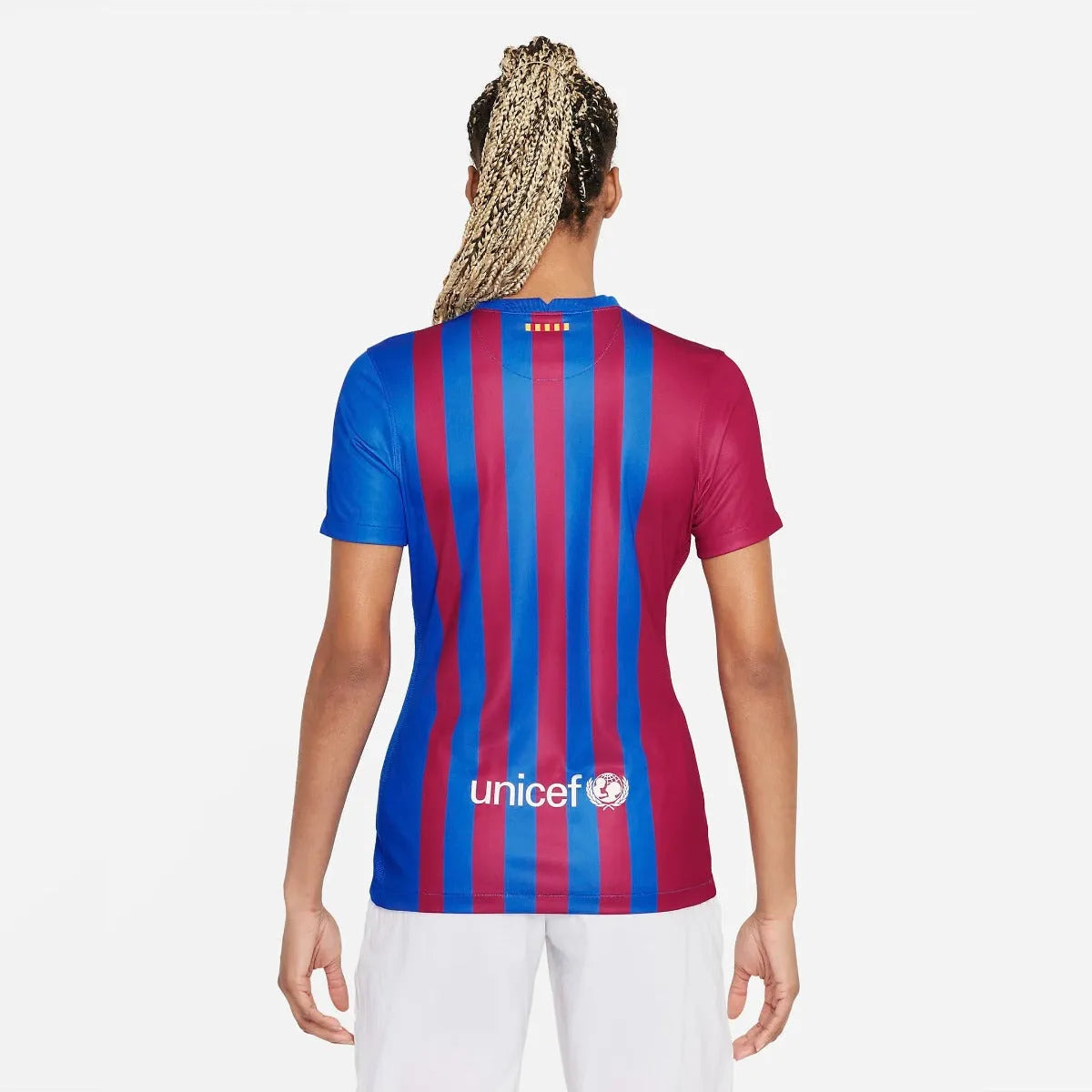 Nike 2021-22 Barcelona Women Home Jersey - Soar-Noble Red (Model - Back)