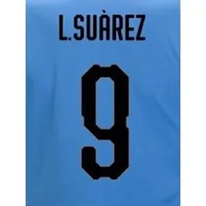 Uruguay 2018 Home L. Suarez #9 Jersey Name Set