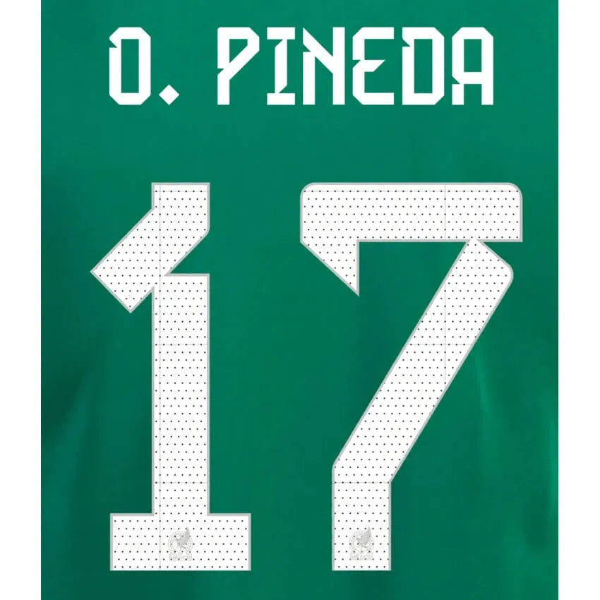 Mexico 2022-23 Home O. Pineda #17 Youth Jersey Name Set (Back)