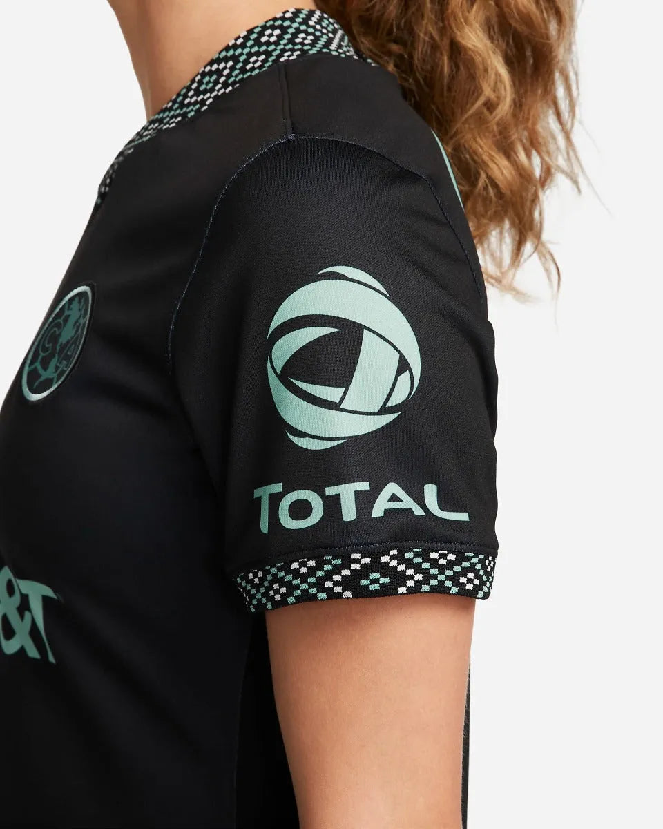 Nike 2022 Club America Women Third Jersey - Black-Healing Jade (Detail 3)