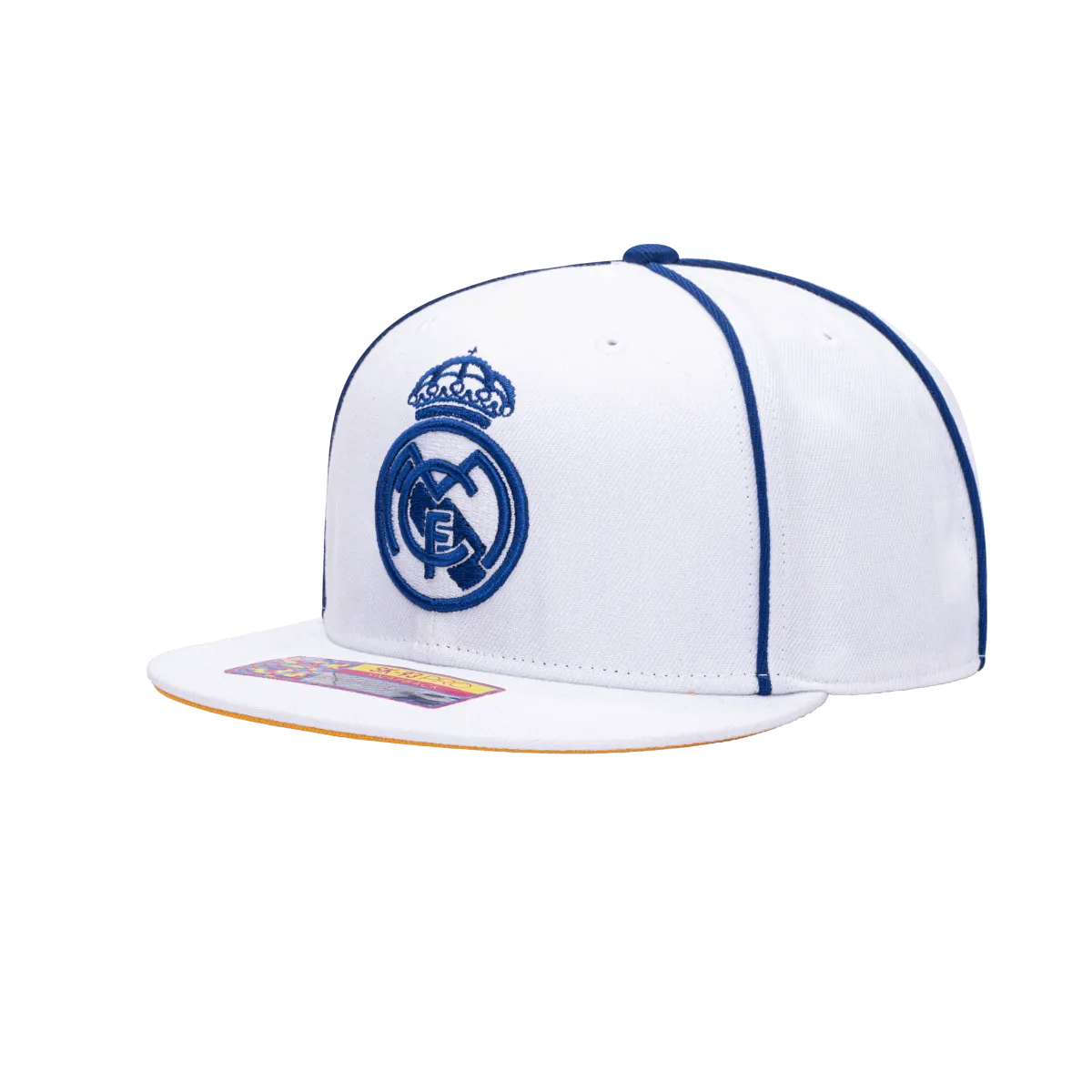 FI Collection Real Madrid Cali Day Snapback Hat - White-Blue (Diagonal 1)