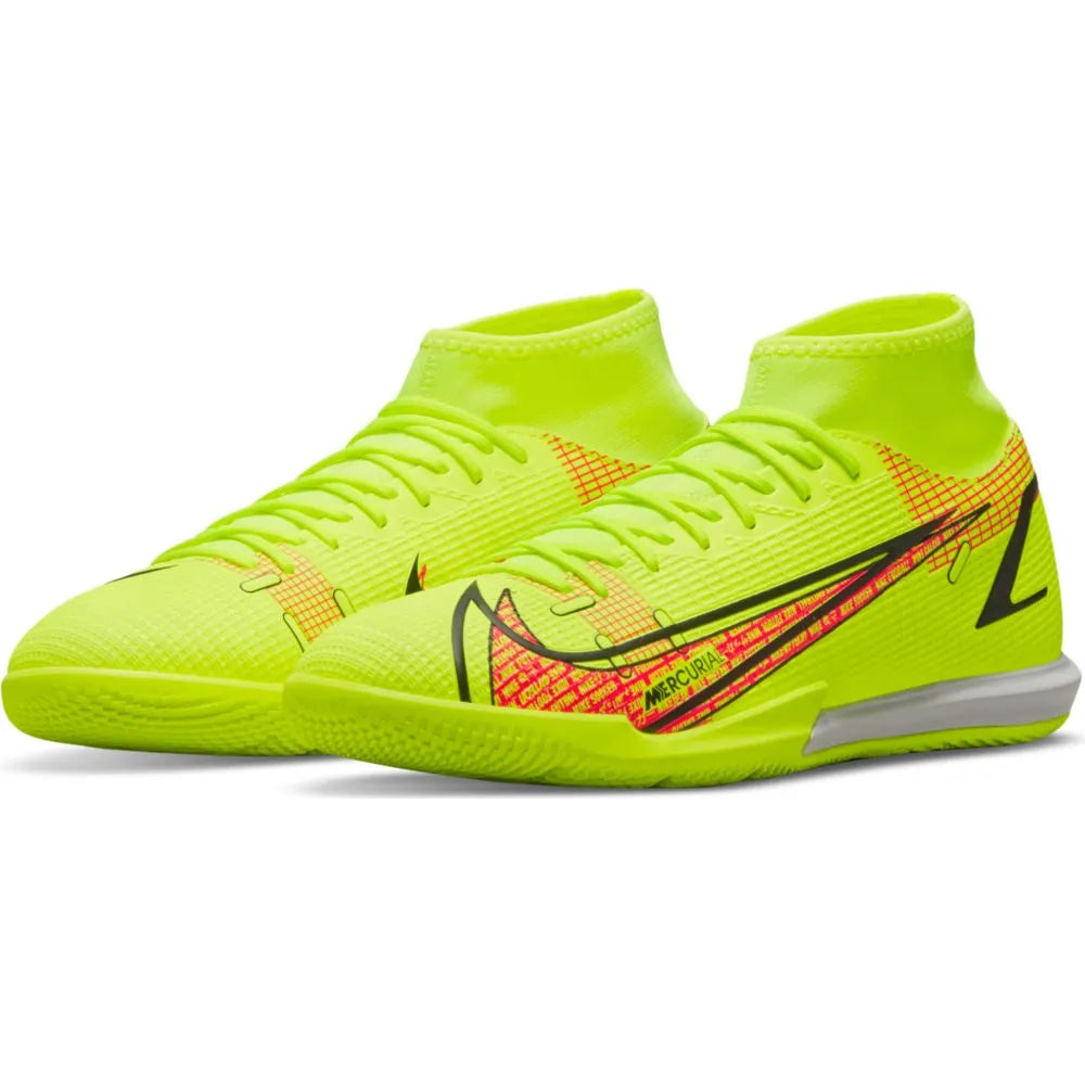 Nike Superfly 8 Academy IC - Volt-Bright Crimson (Pair - Diagonal)