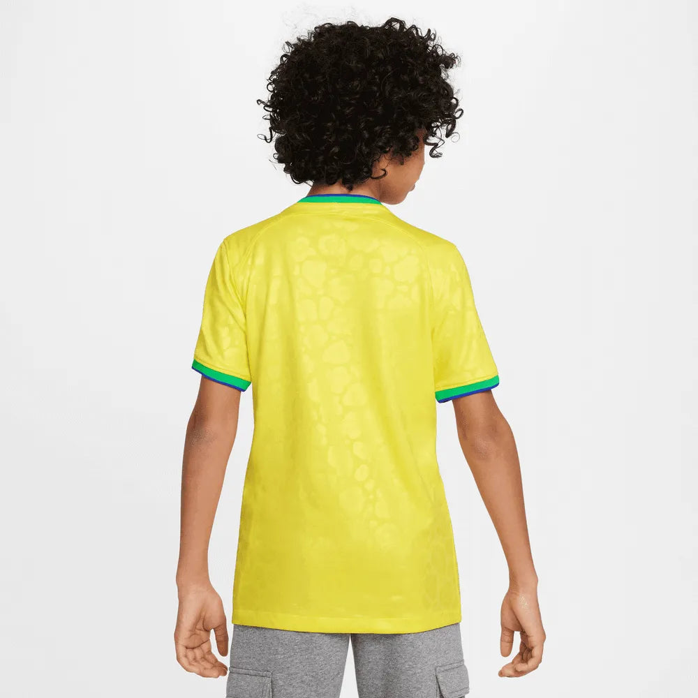 Nike 2022-23 Brazil Youth Home Jersey - Yellow (Model - Back)