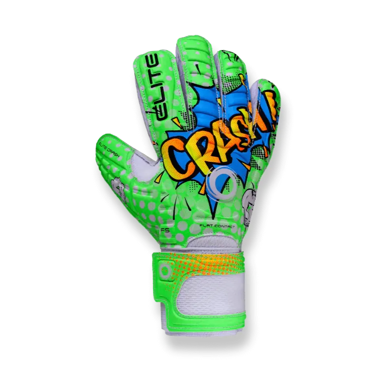 Elite Sport 2022 Crash Youth Goalkeeper Glove - Green-White (Single - Outer)