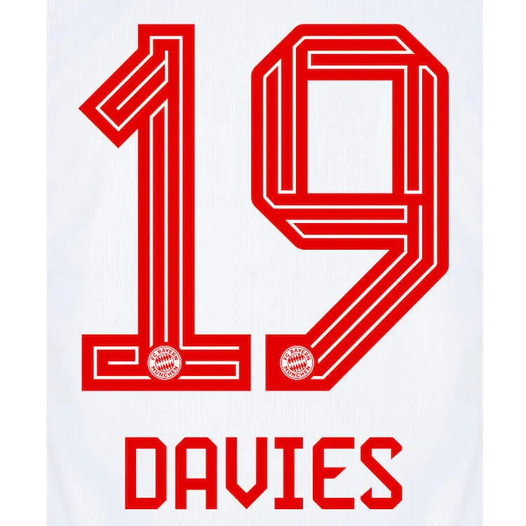 Bayern Munich 2023 24 Home Davies #19 Jersey Name Set (Back)