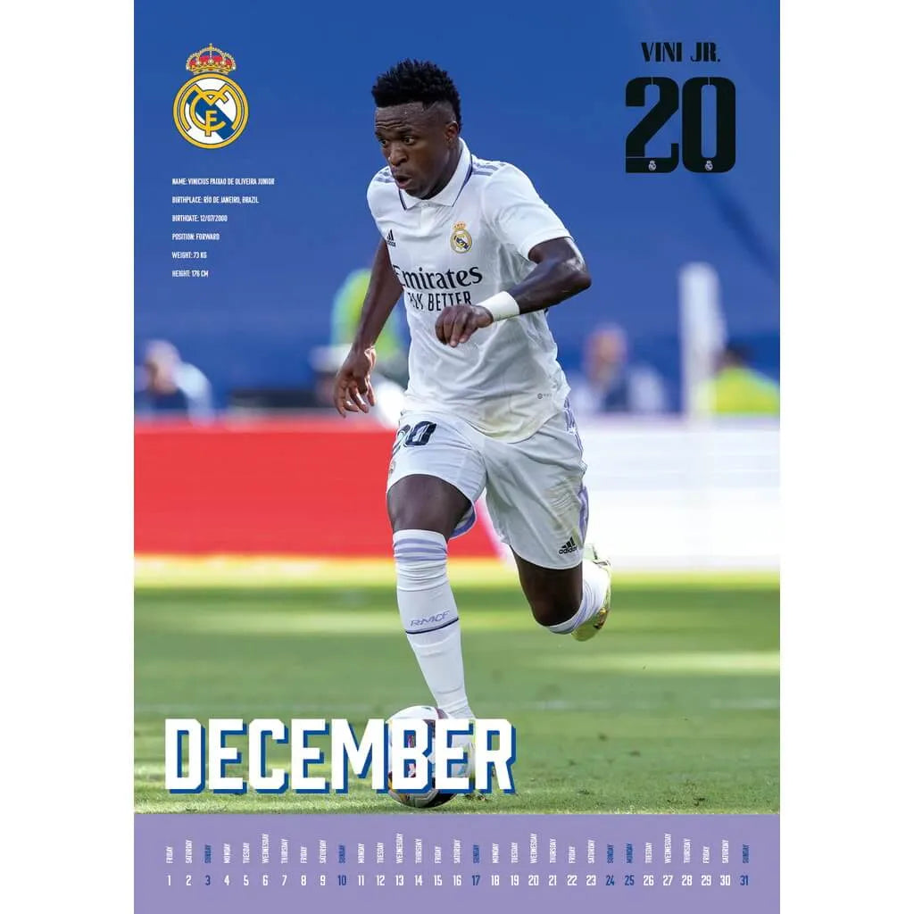 Real Madrid 2023 Official Calendar (Vini Jr. Page)