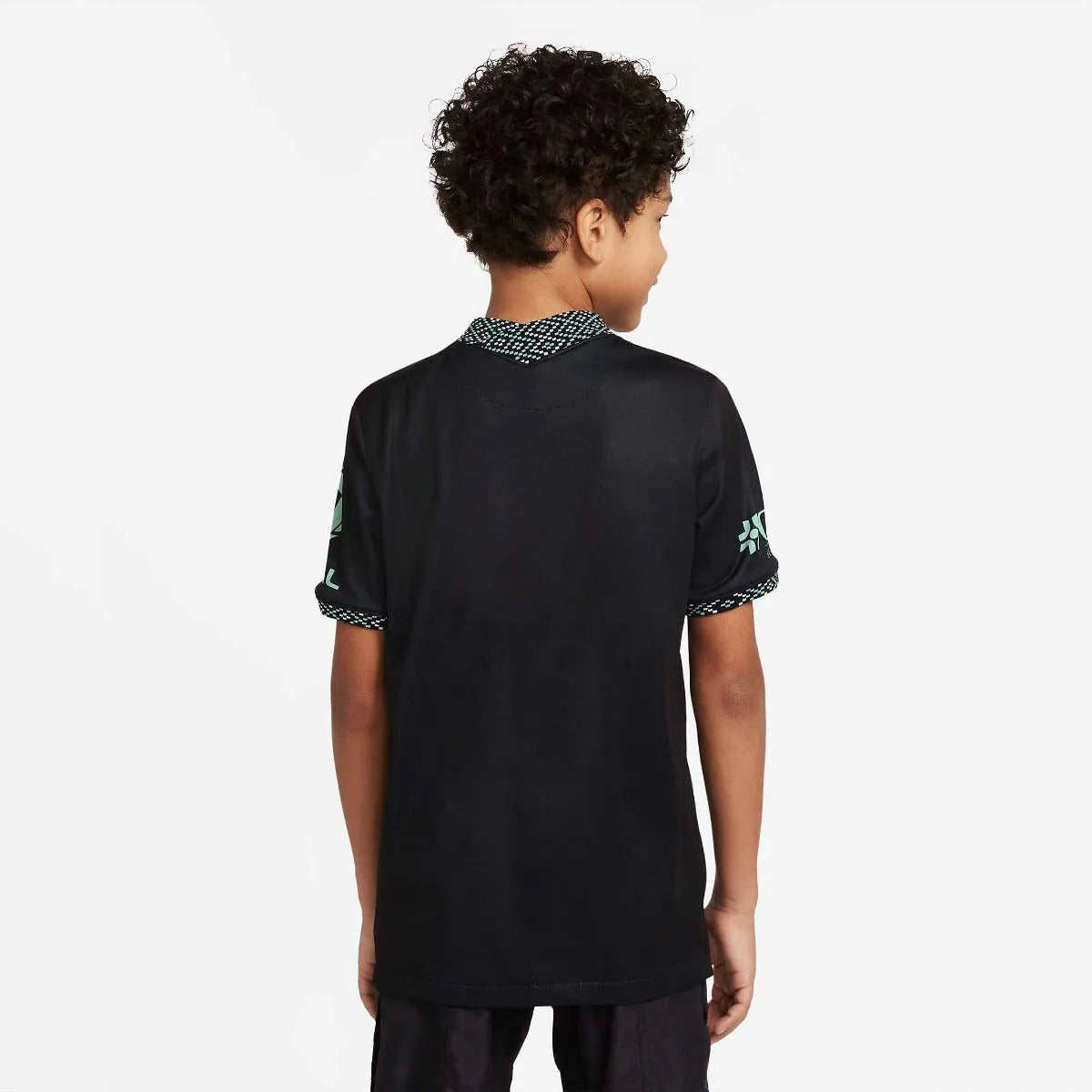 Nike 2022 Club America Youth Third Jersey - Black-Healing Jade (Model - Back)