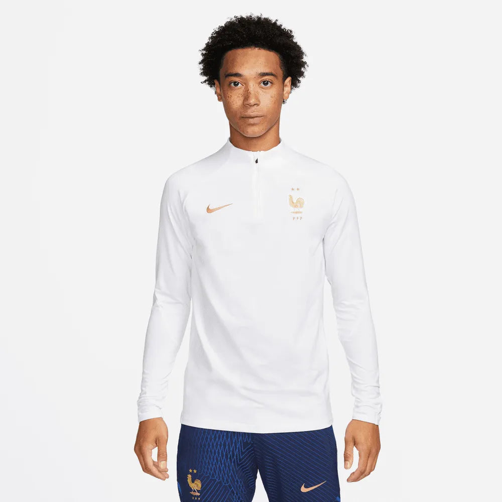 Nike 2022-23 France Strike Drill Top - White-Gold