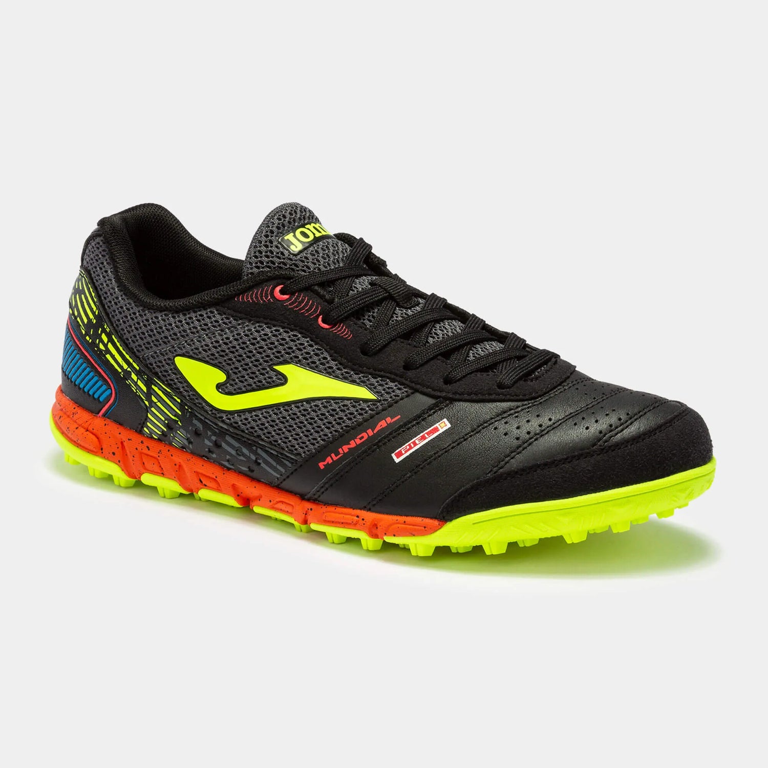 Joma Mundial 2201 Turf - Black-Green Fluor (Diagonal - Front)