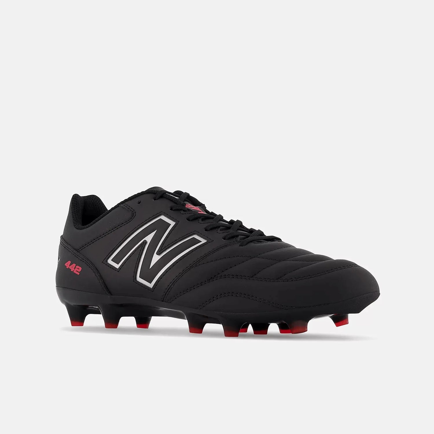 New Balance 442 V2 Team FG 2E Wide - Black-White (Diagonal)