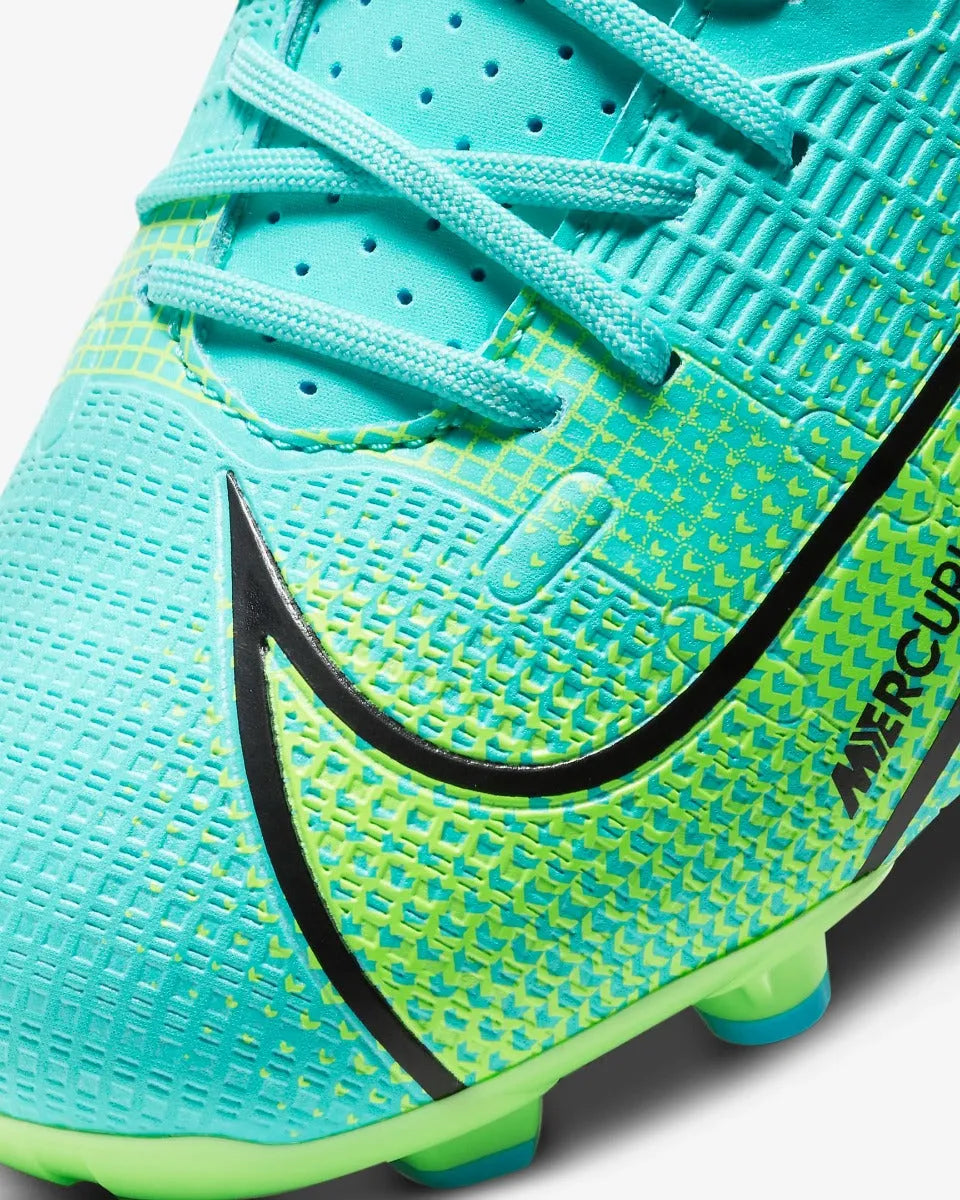 Nike JR Vapor 14 Academy FG-MG - Turquoise-Lime Glow (Detail 2)