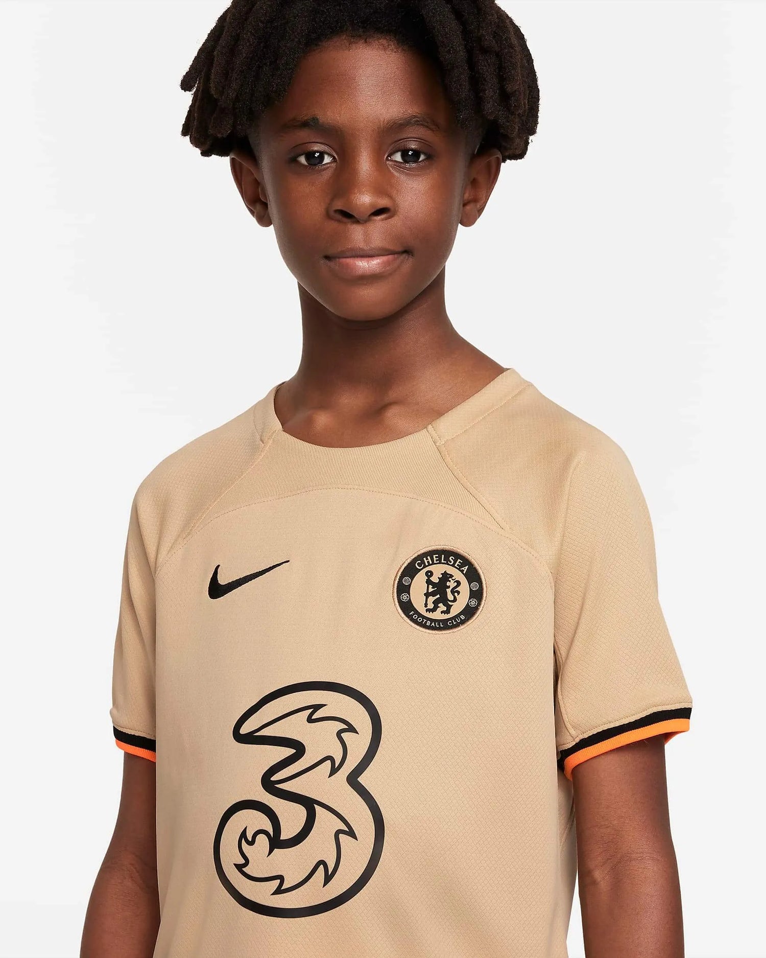 Nike 2022-23 Chelsea Youth Third Jersey - Sesame-Black (Detail 1)