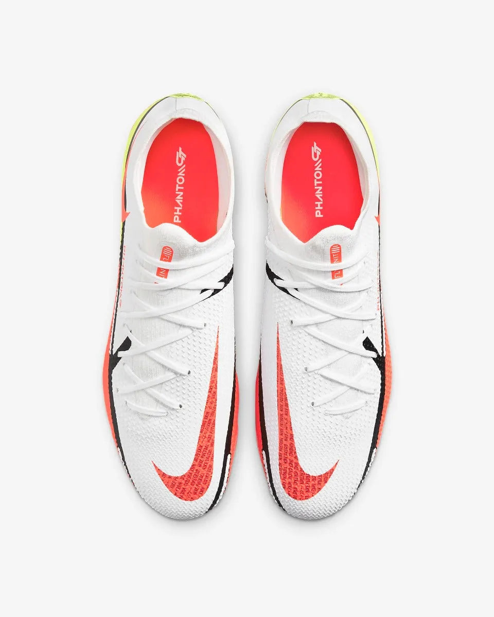 Nike Phantom GT2 PRO FG - White-Volt-Crimson (Pair - Top)